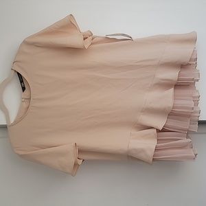 Zara short sleeve pink top XL NWT
